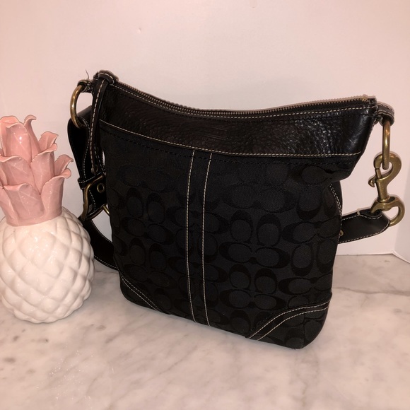 Coach Handbags - Coach black canvas signature messenger X-body 😎